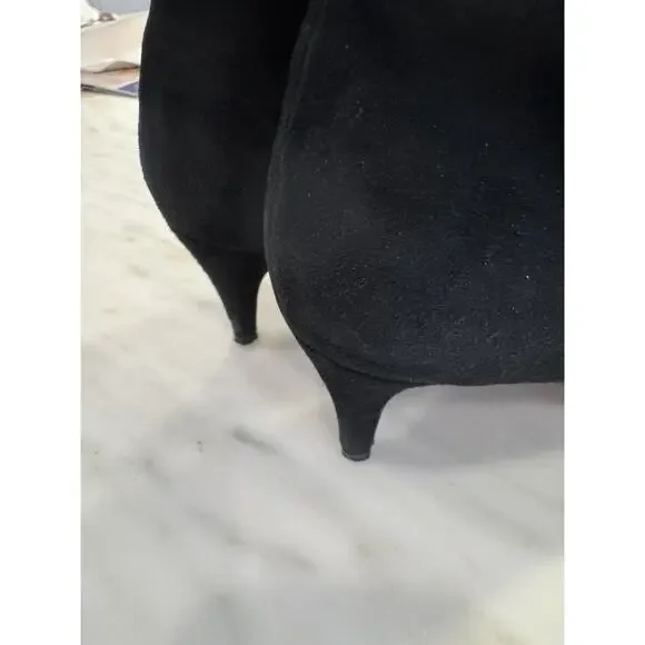 Pre-owned Delman Black suede pointed toe zippered size 9.5 - Picture 4 of 12